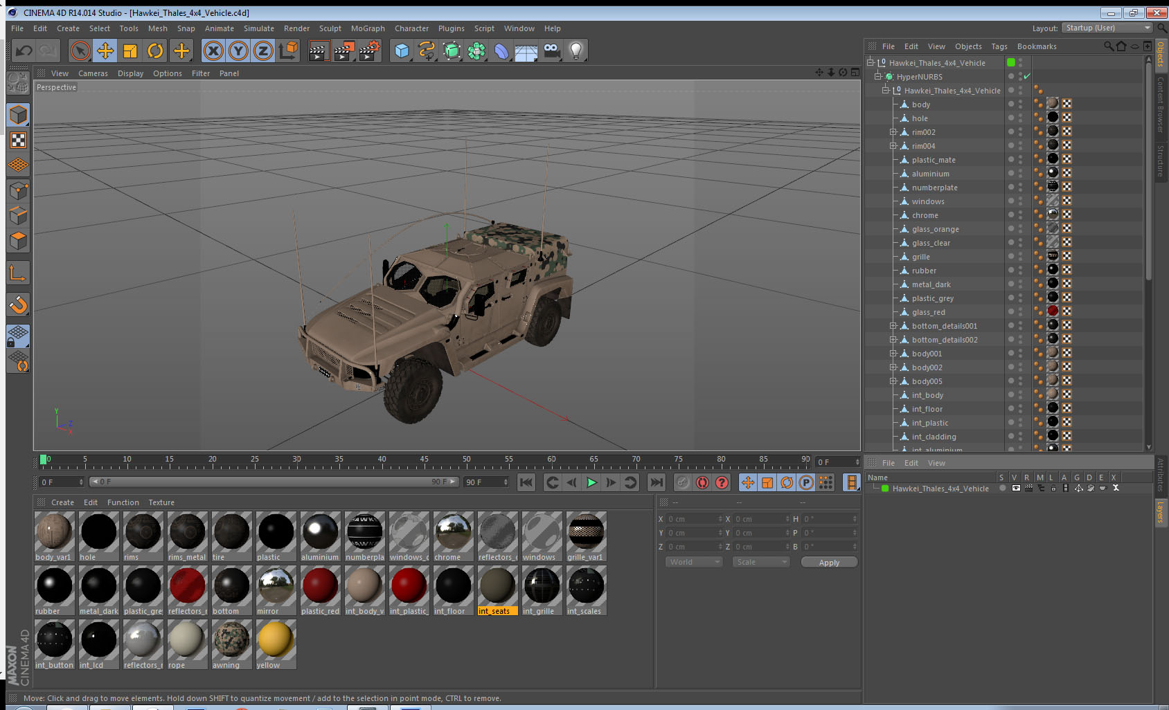 3D model Hawkei Thales 4x4 Vehicle
