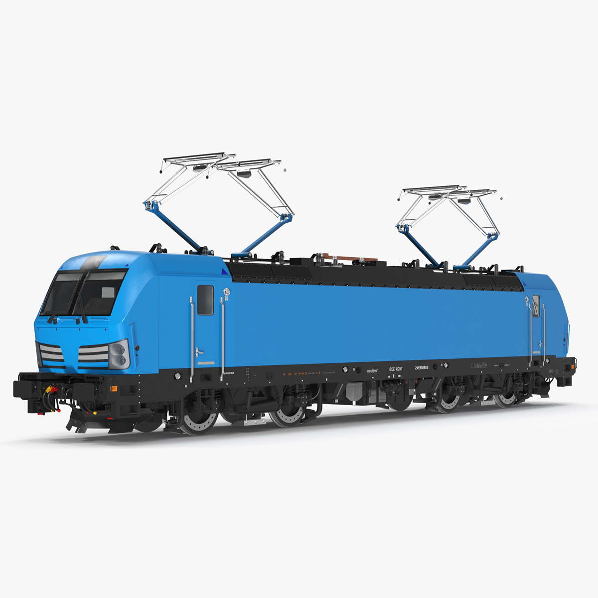 3D Blue Modern Locomotive Rigged for Maya model