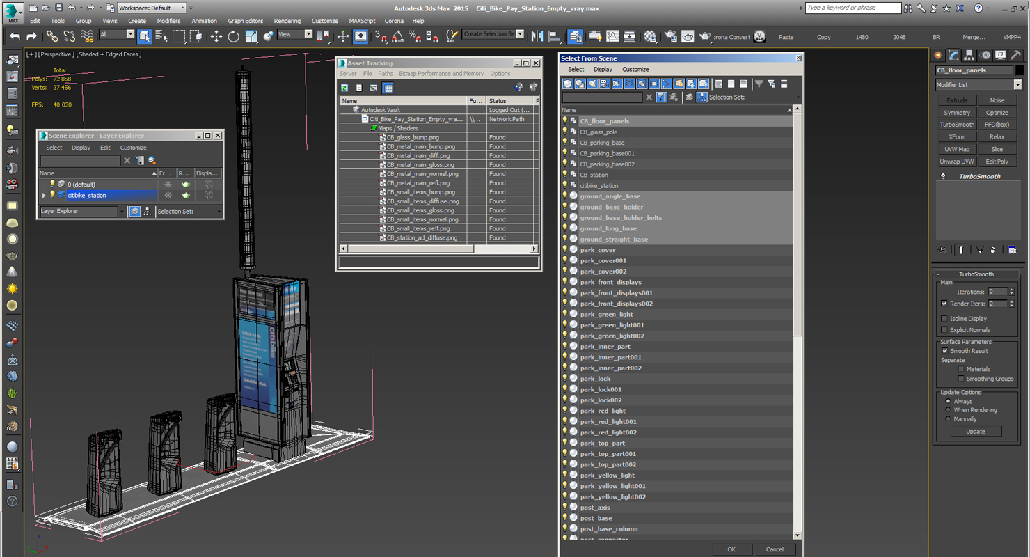 Citi Bike Pay Station Empty 3D