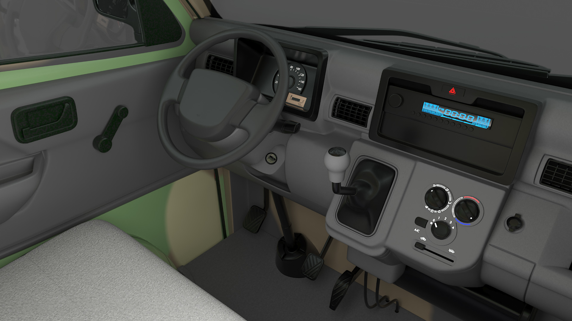 3D Flatbed Truck in Camouflage Coloring Loaded model