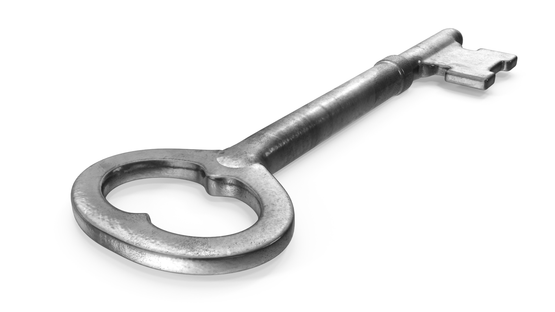 Vintage Skeleton Key Silver 3D