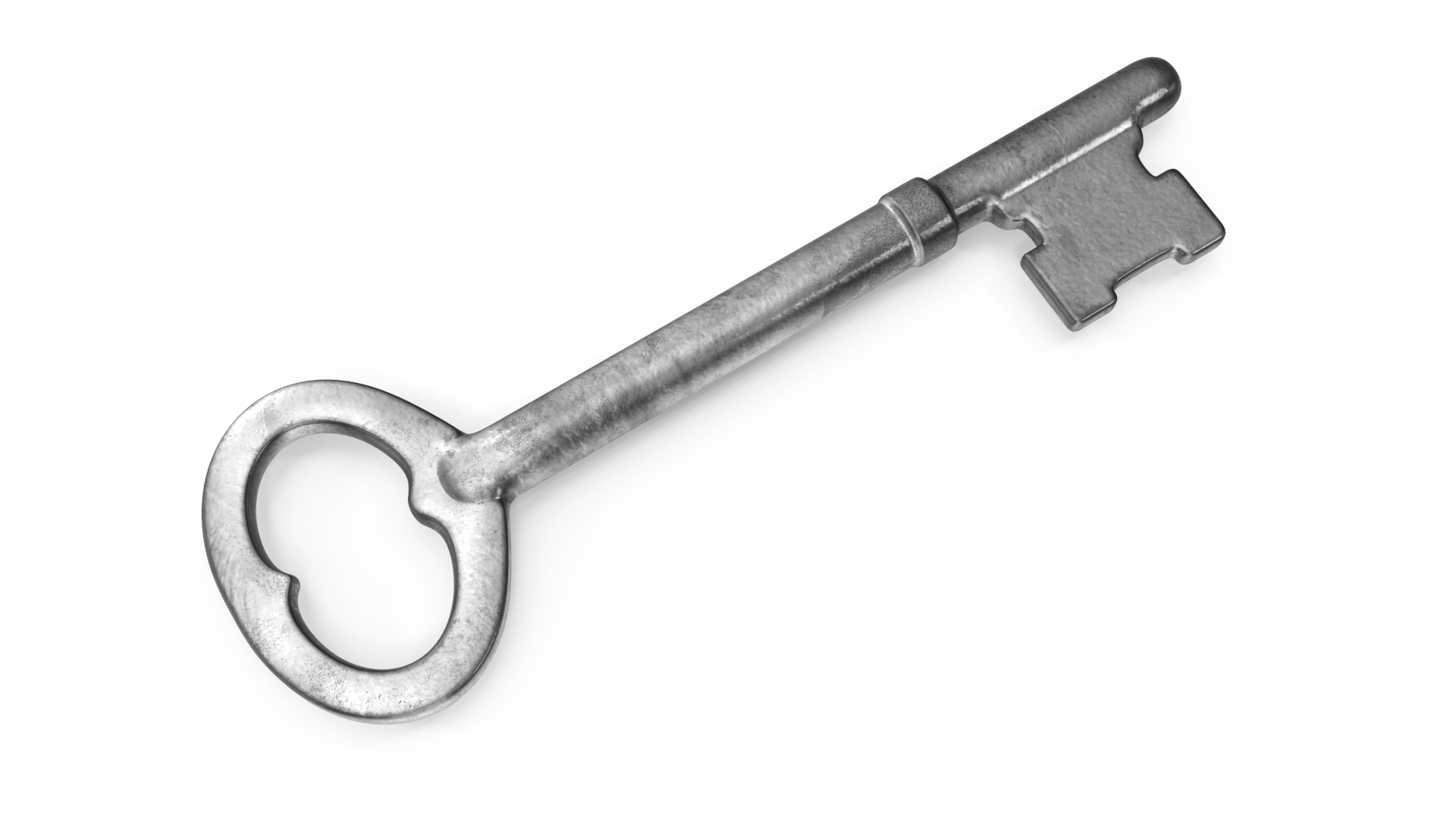 Vintage Skeleton Key Silver 3D