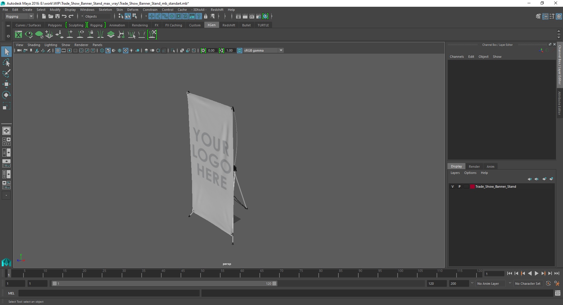 3D Trade Show Banner Stand model