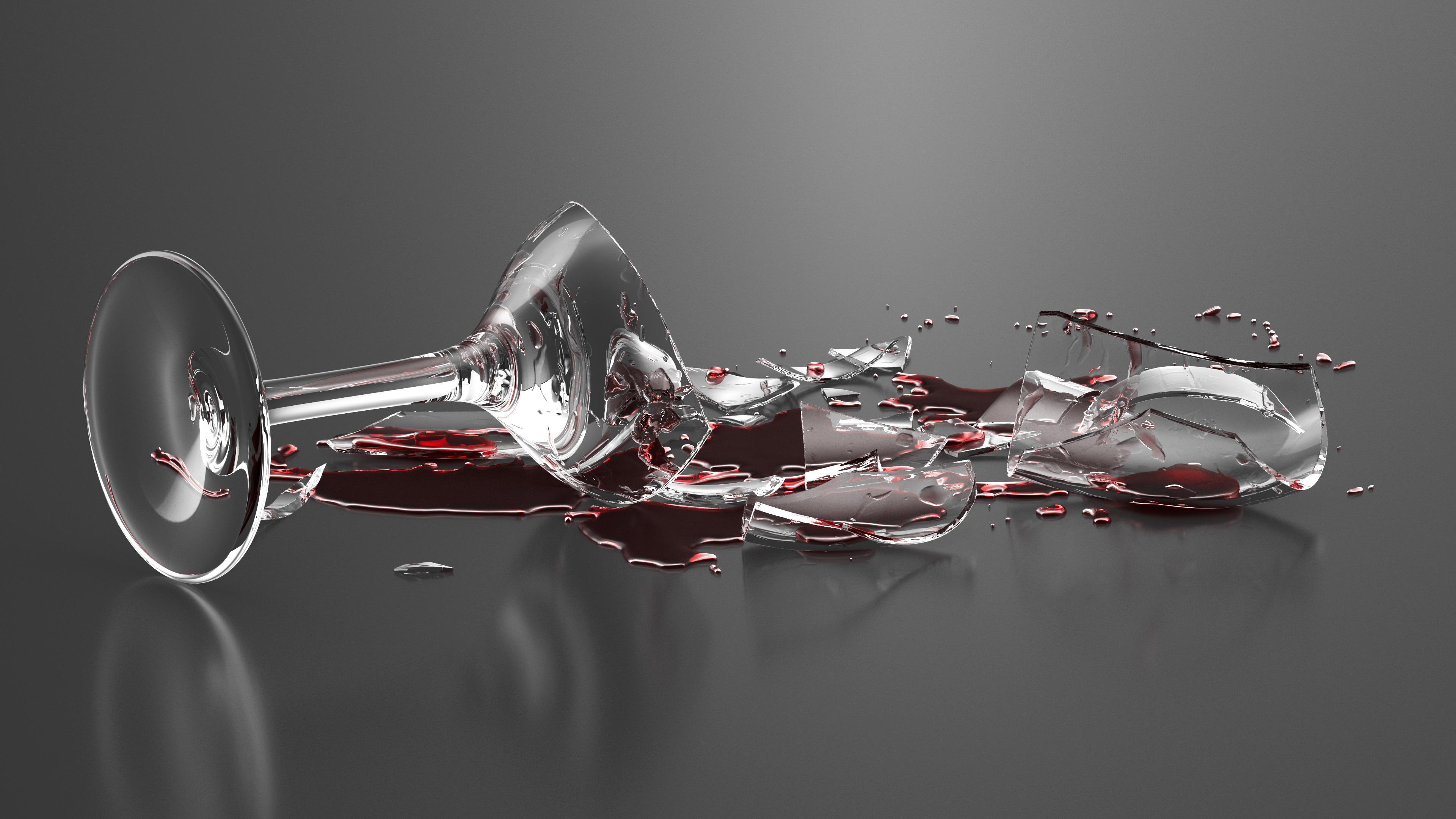 3D model Dropped Glass of Red Wine