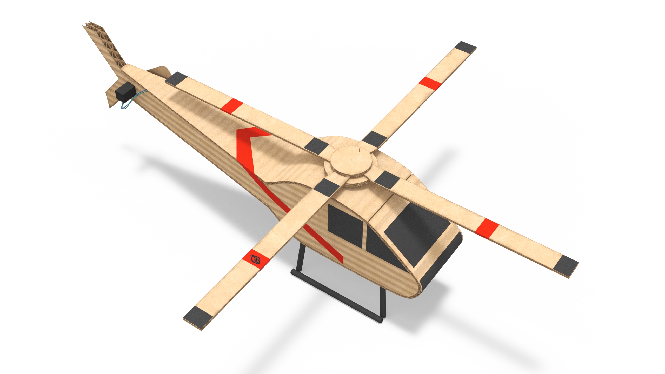 3D model Cardboard Helicopter