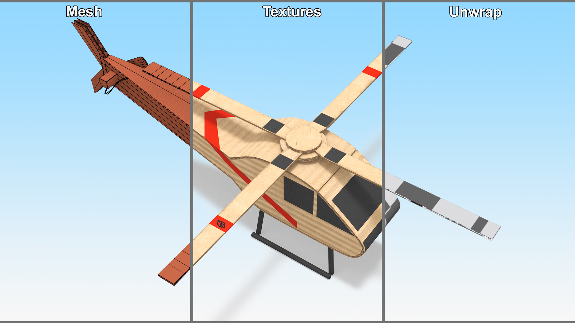 3D model Cardboard Helicopter