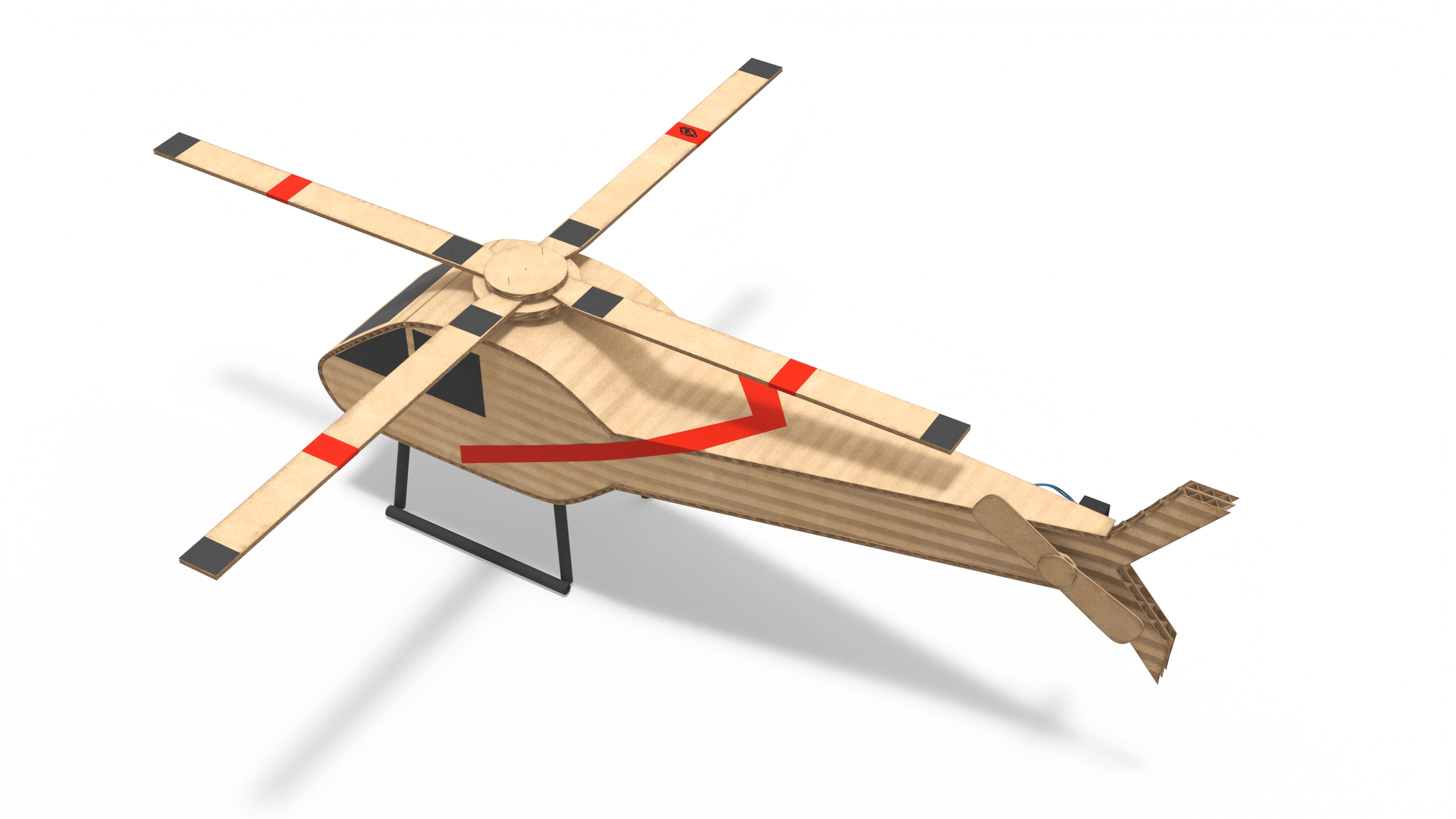 3D model Cardboard Helicopter