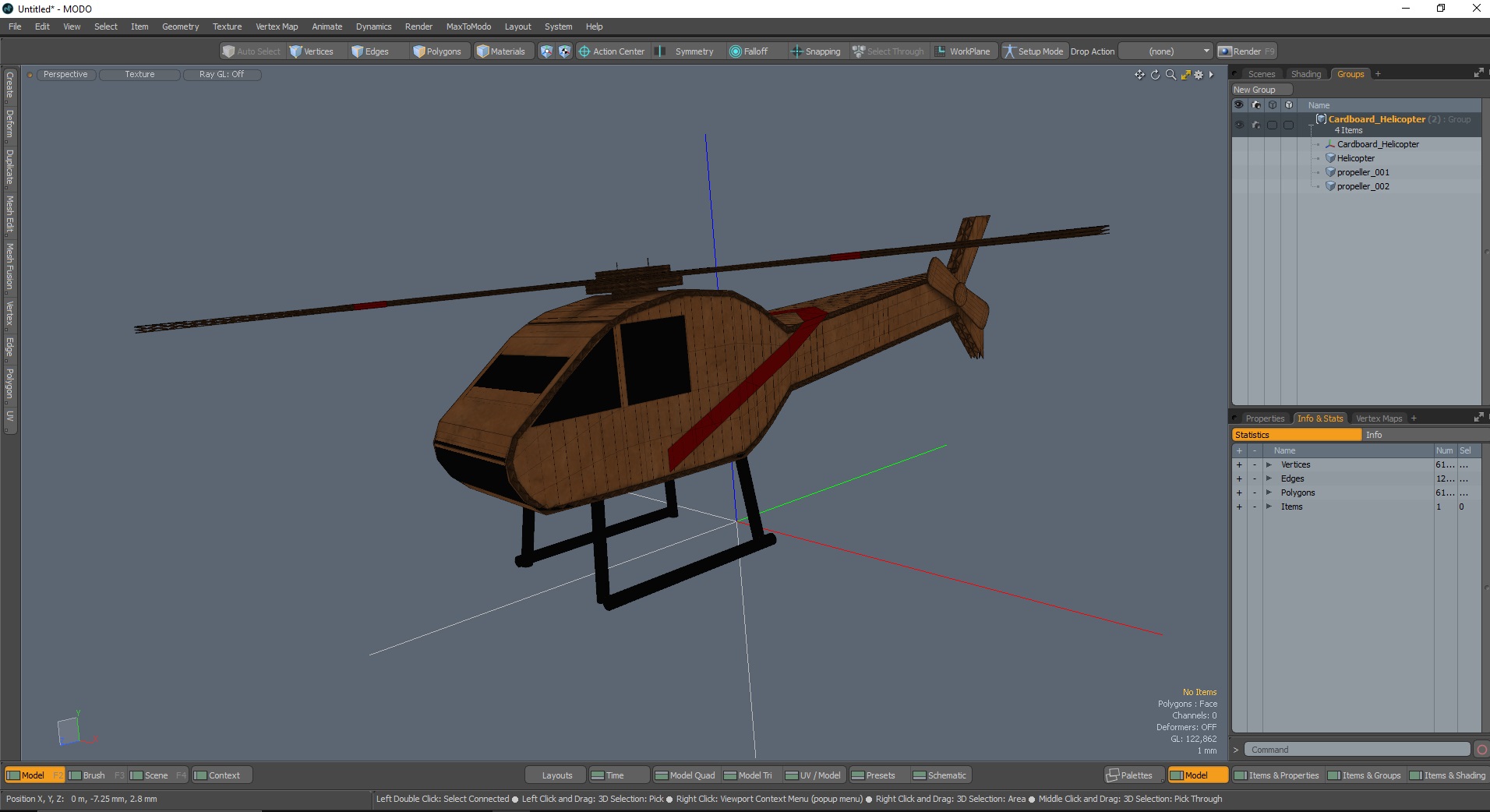 3D model Cardboard Helicopter