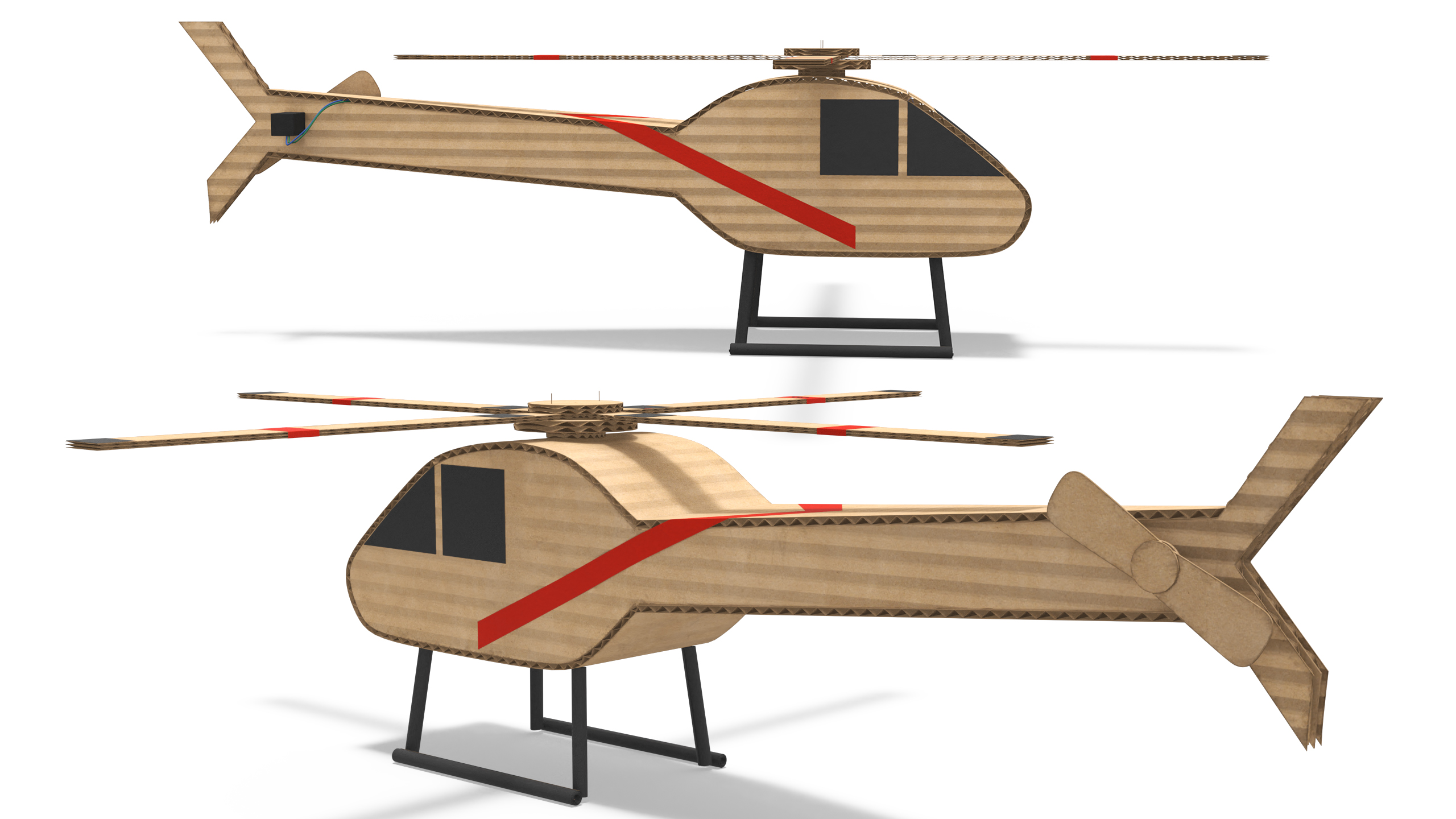 3D model Cardboard Helicopter