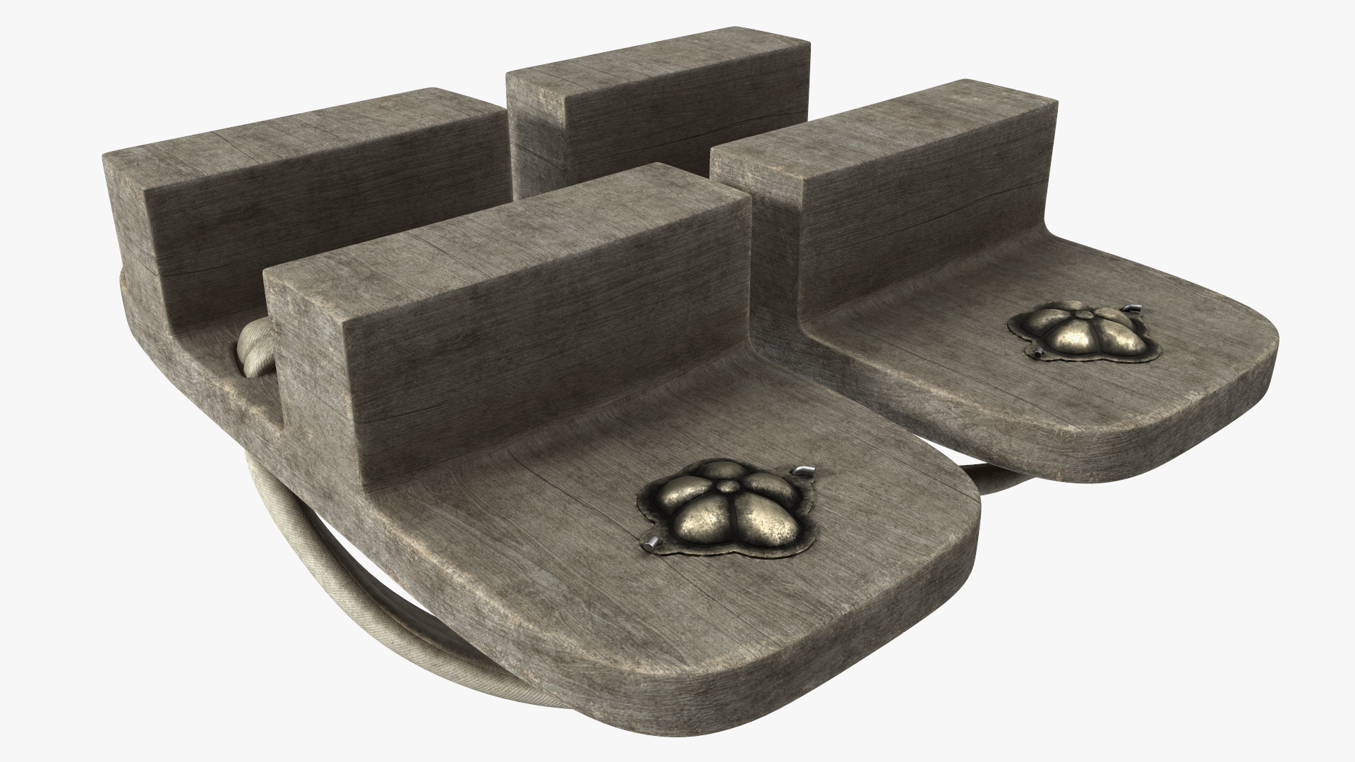 3D model Old Geta Traditional Japanese Clogs