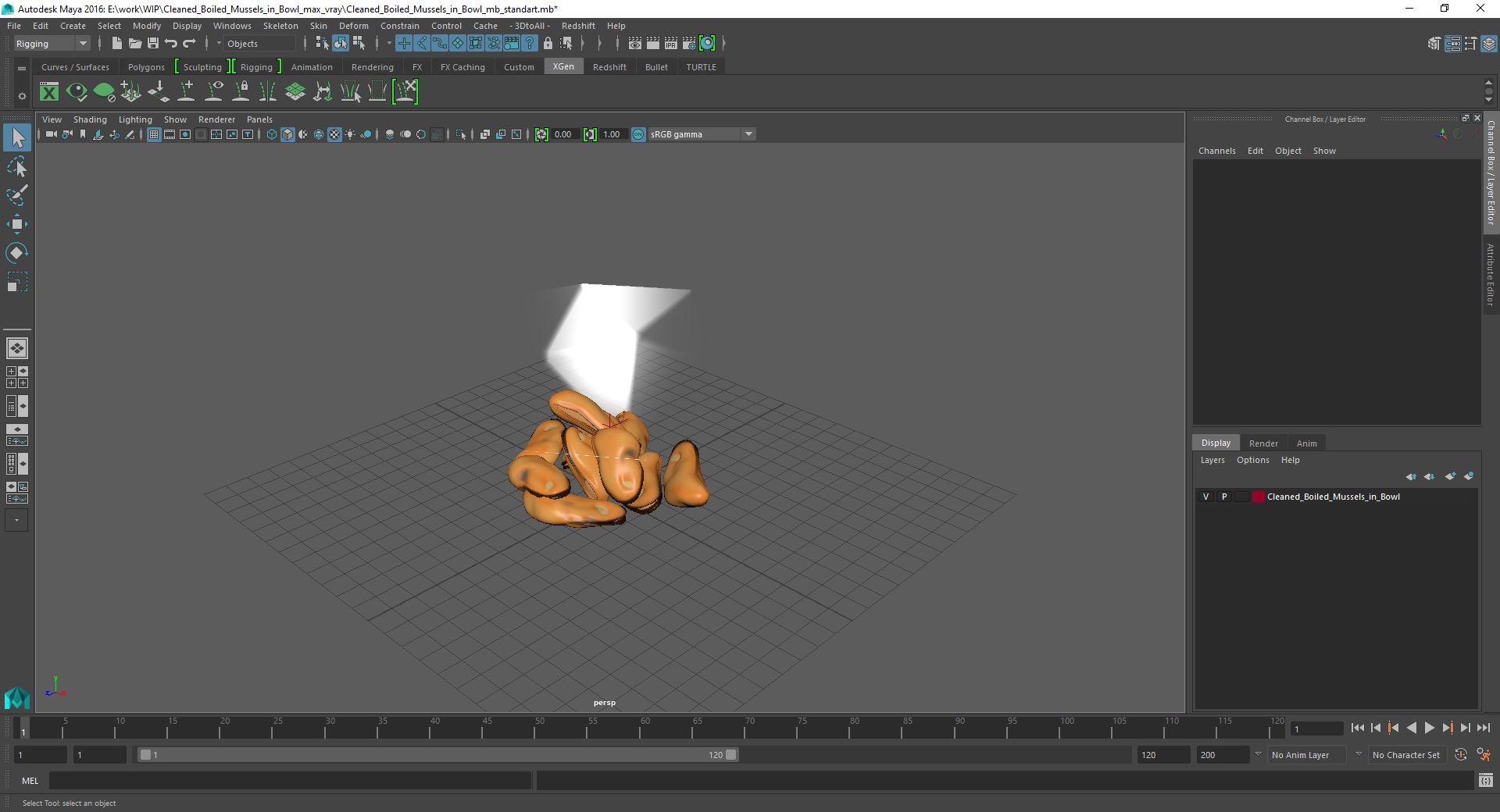 3D model Cleaned Boiled Mussels in Bowl