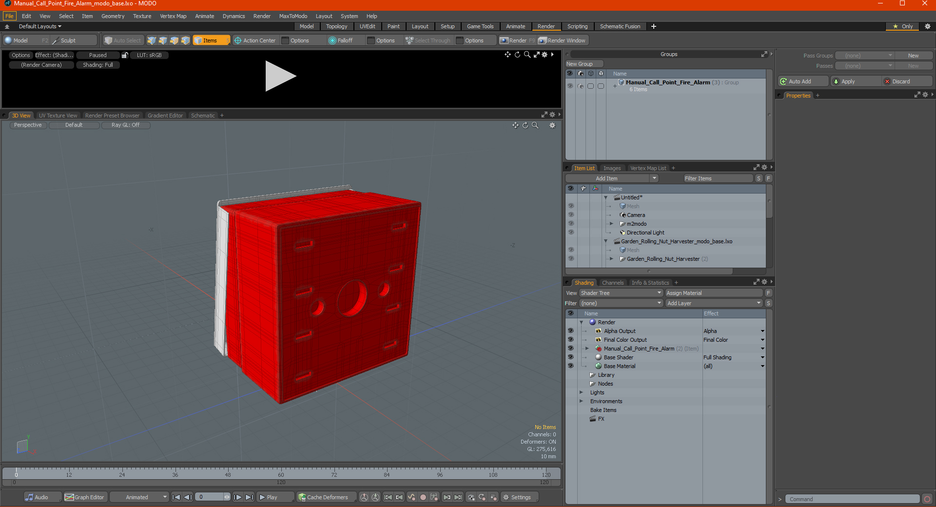 3D Manual Call Point Fire Alarm model