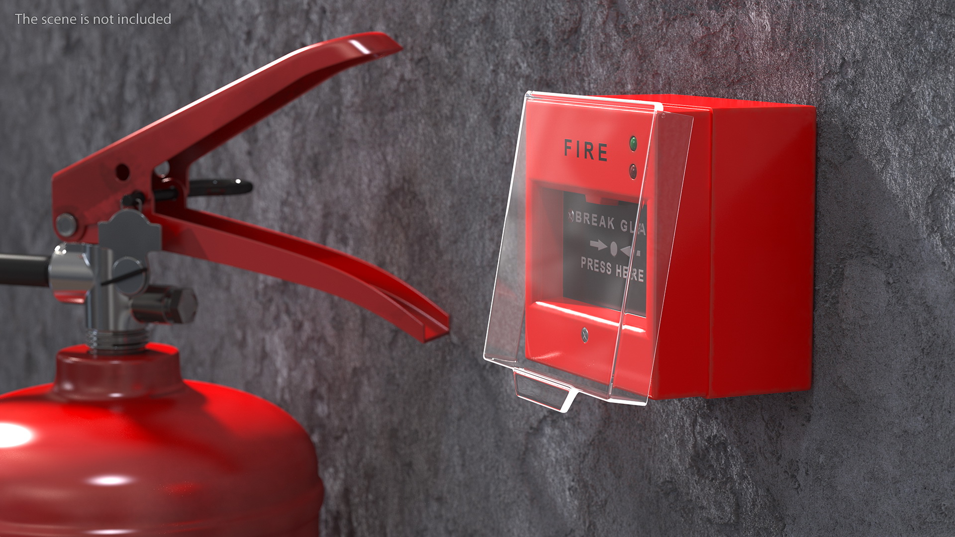 3D Manual Call Point Fire Alarm model