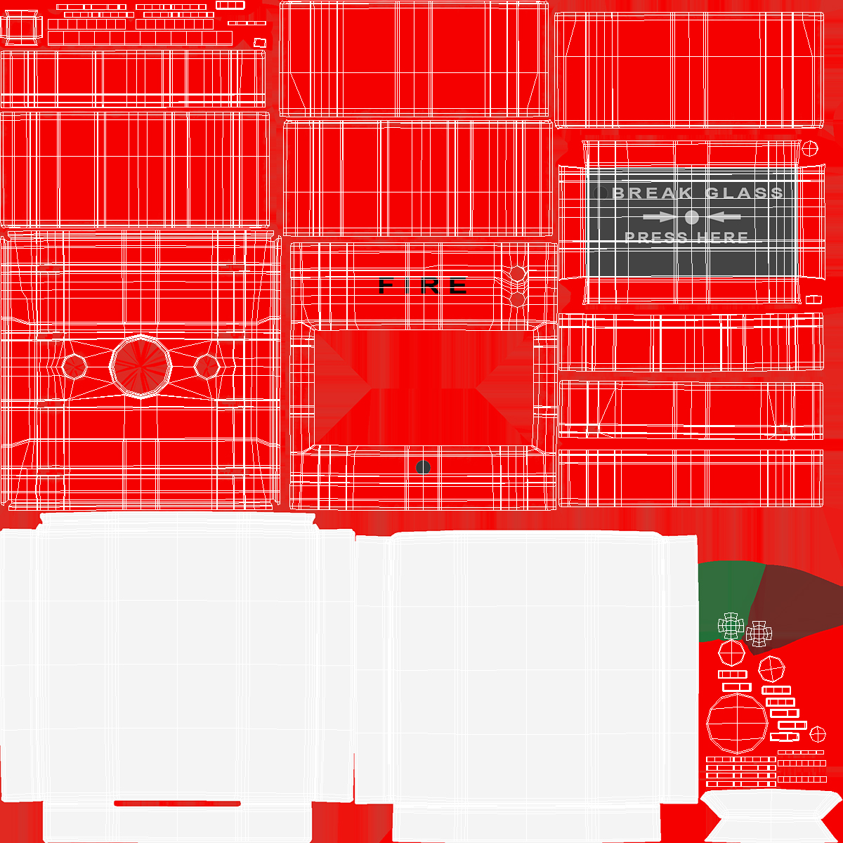 3D Manual Call Point Fire Alarm model