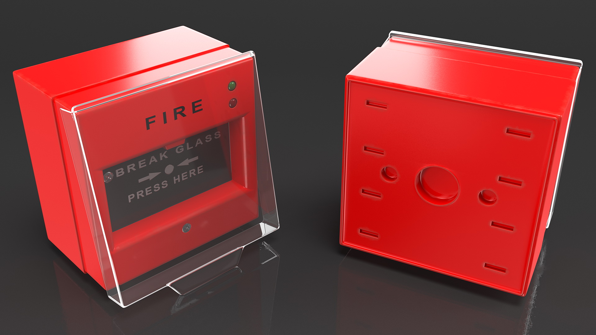 3D Manual Call Point Fire Alarm model