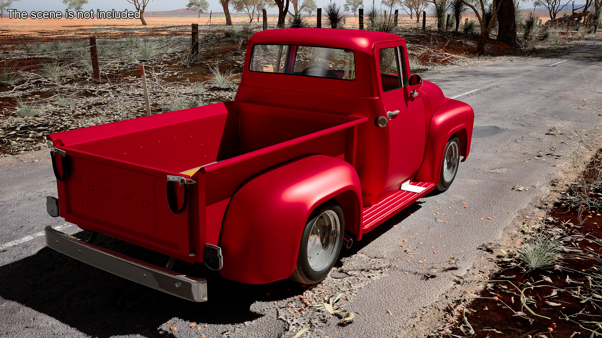 1956 Ford F100 Pickup Truck Tuned Simple Interior 3D model