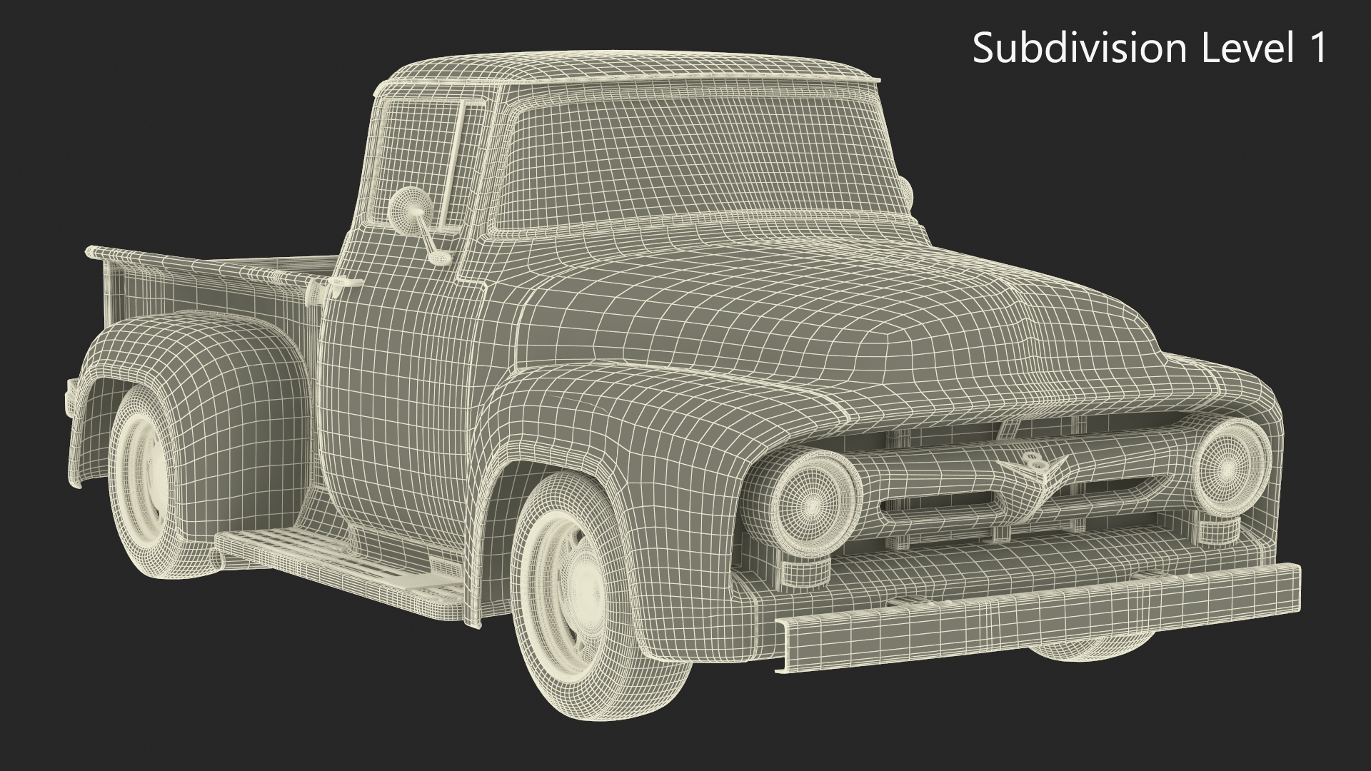 1956 Ford F100 Pickup Truck Tuned Simple Interior 3D model