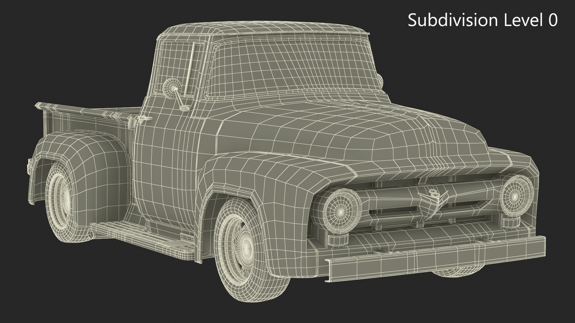 1956 Ford F100 Pickup Truck Tuned Simple Interior 3D model