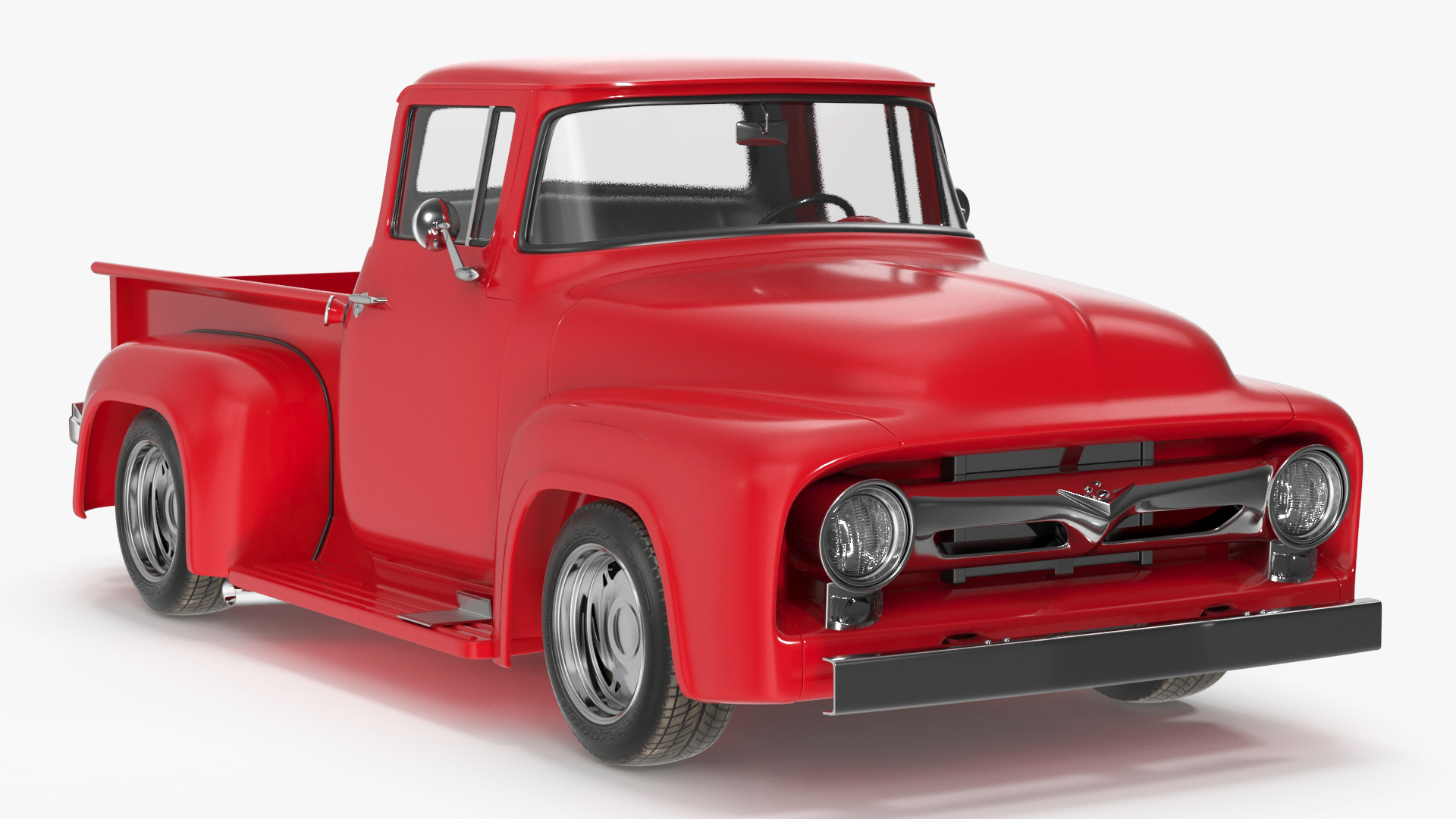 1956 Ford F100 Pickup Truck Tuned Simple Interior 3D model
