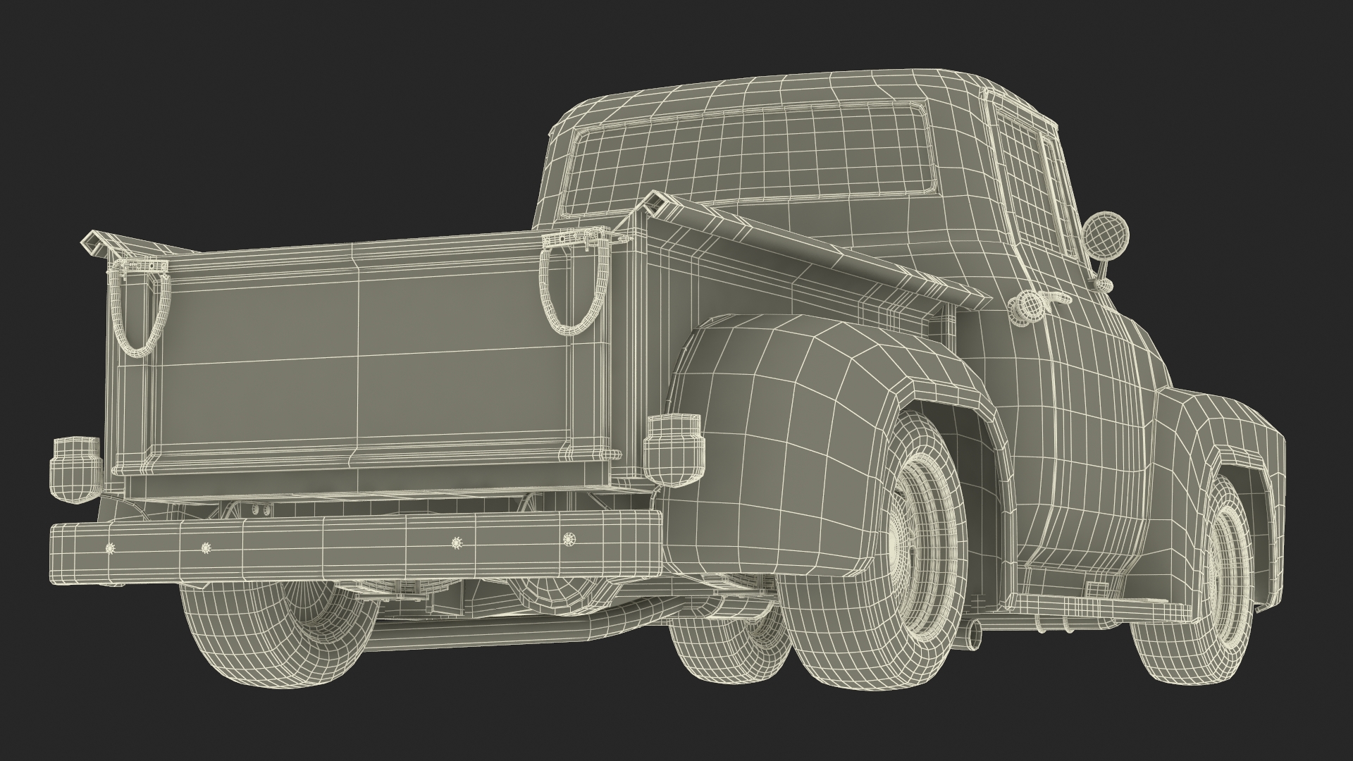 1956 Ford F100 Pickup Truck Tuned Simple Interior 3D model
