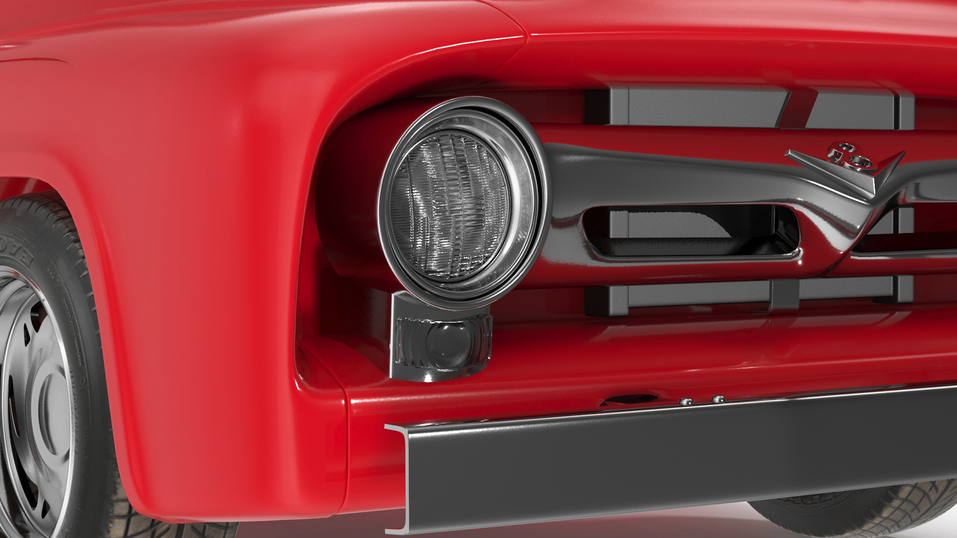 1956 Ford F100 Pickup Truck Tuned Simple Interior 3D model