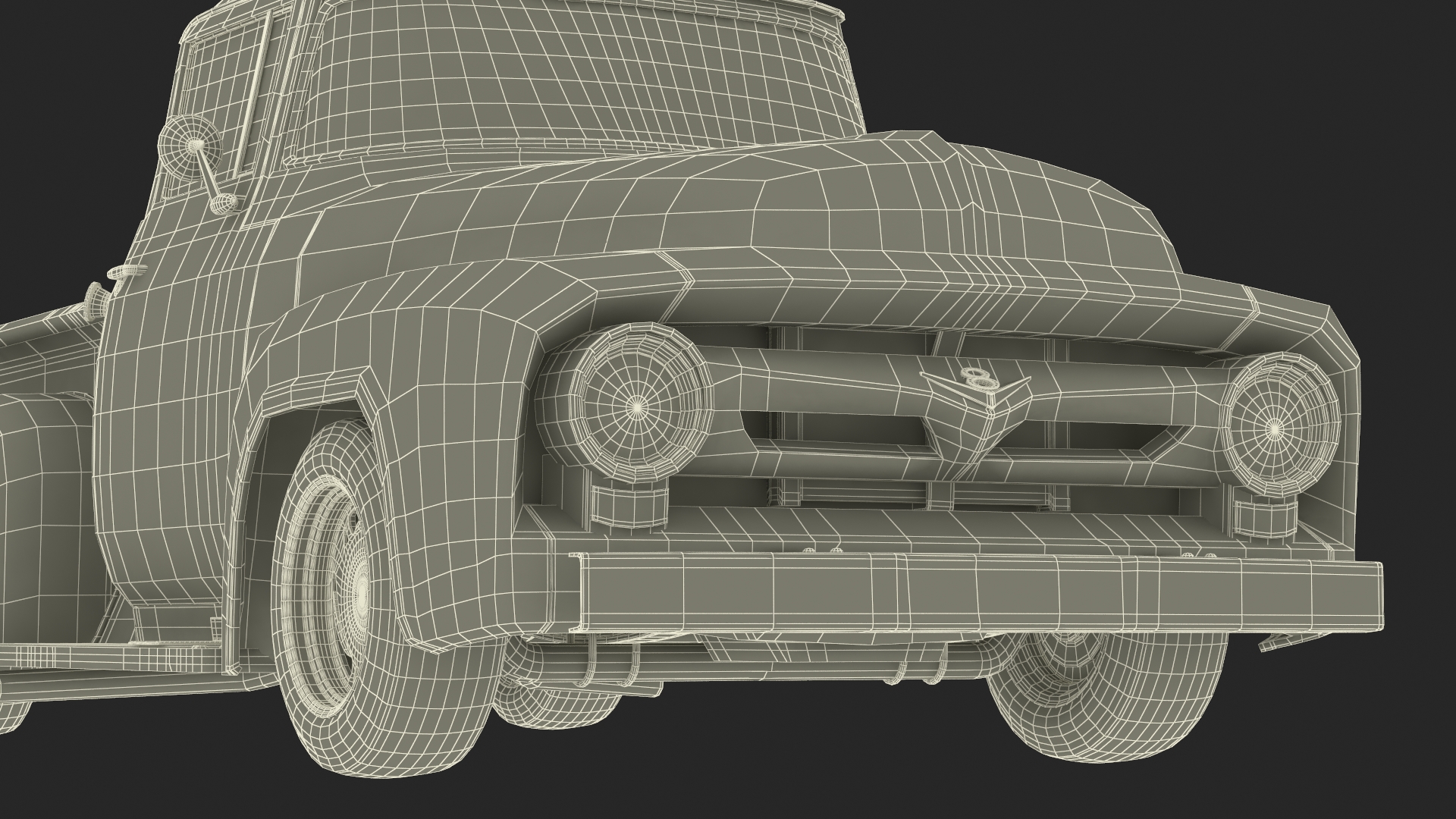 1956 Ford F100 Pickup Truck Tuned Simple Interior 3D model