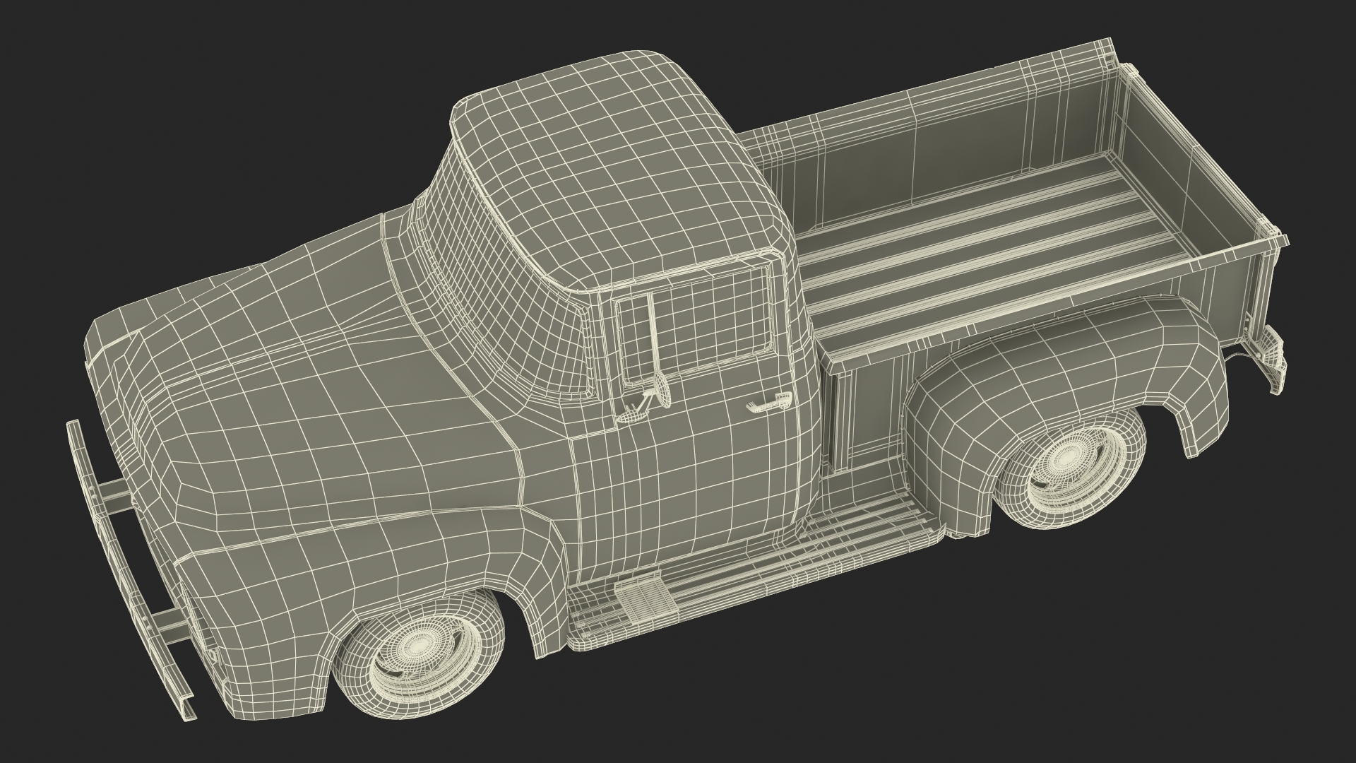 1956 Ford F100 Pickup Truck Tuned Simple Interior 3D model