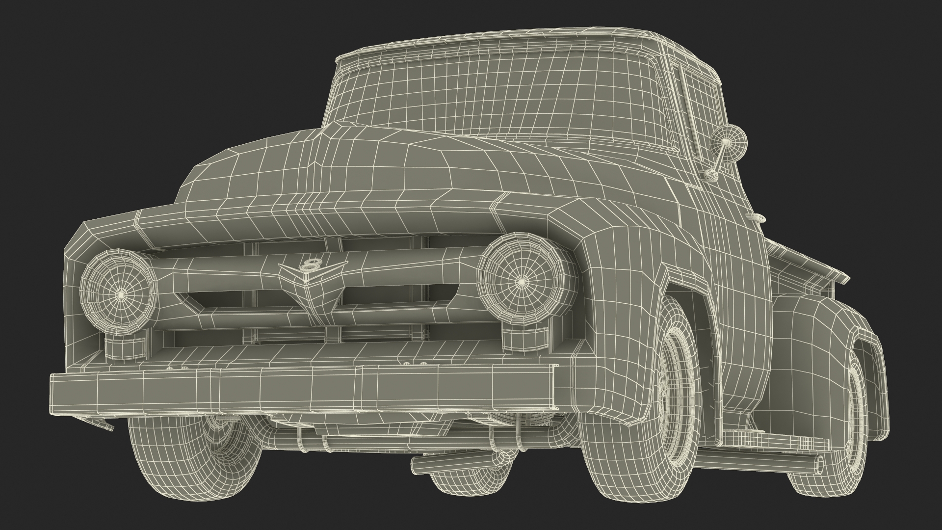 1956 Ford F100 Pickup Truck Tuned Simple Interior 3D model