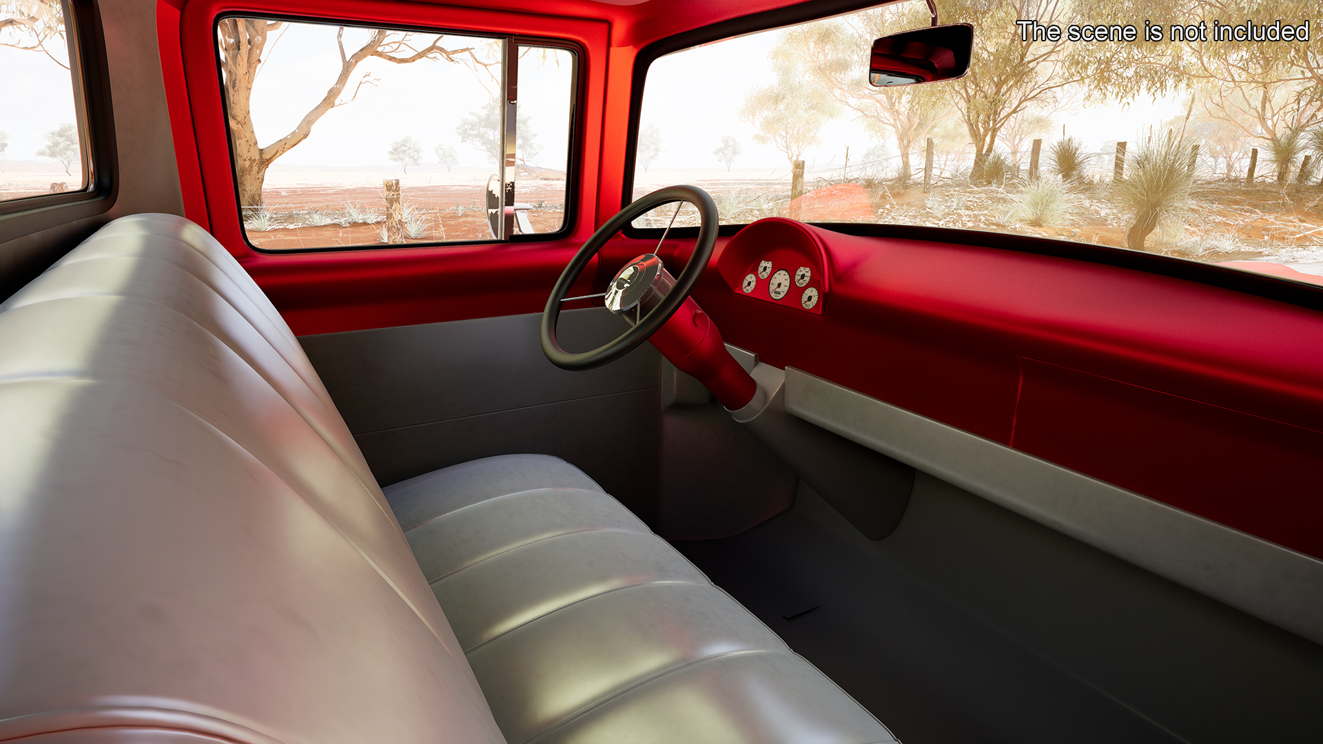 1956 Ford F100 Pickup Truck Tuned Simple Interior 3D model