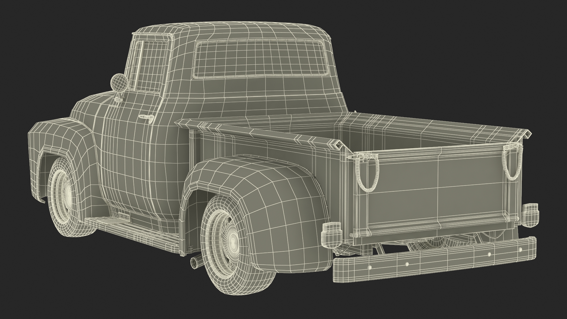 1956 Ford F100 Pickup Truck Tuned Simple Interior 3D model