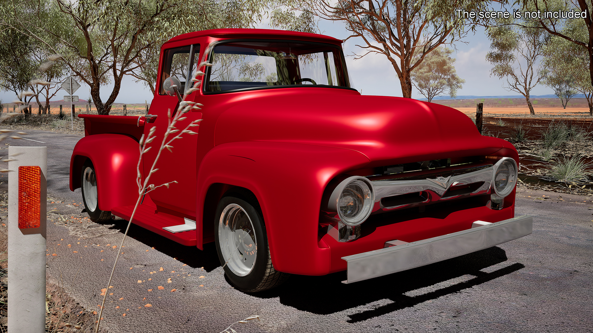 1956 Ford F100 Pickup Truck Tuned Simple Interior 3D model