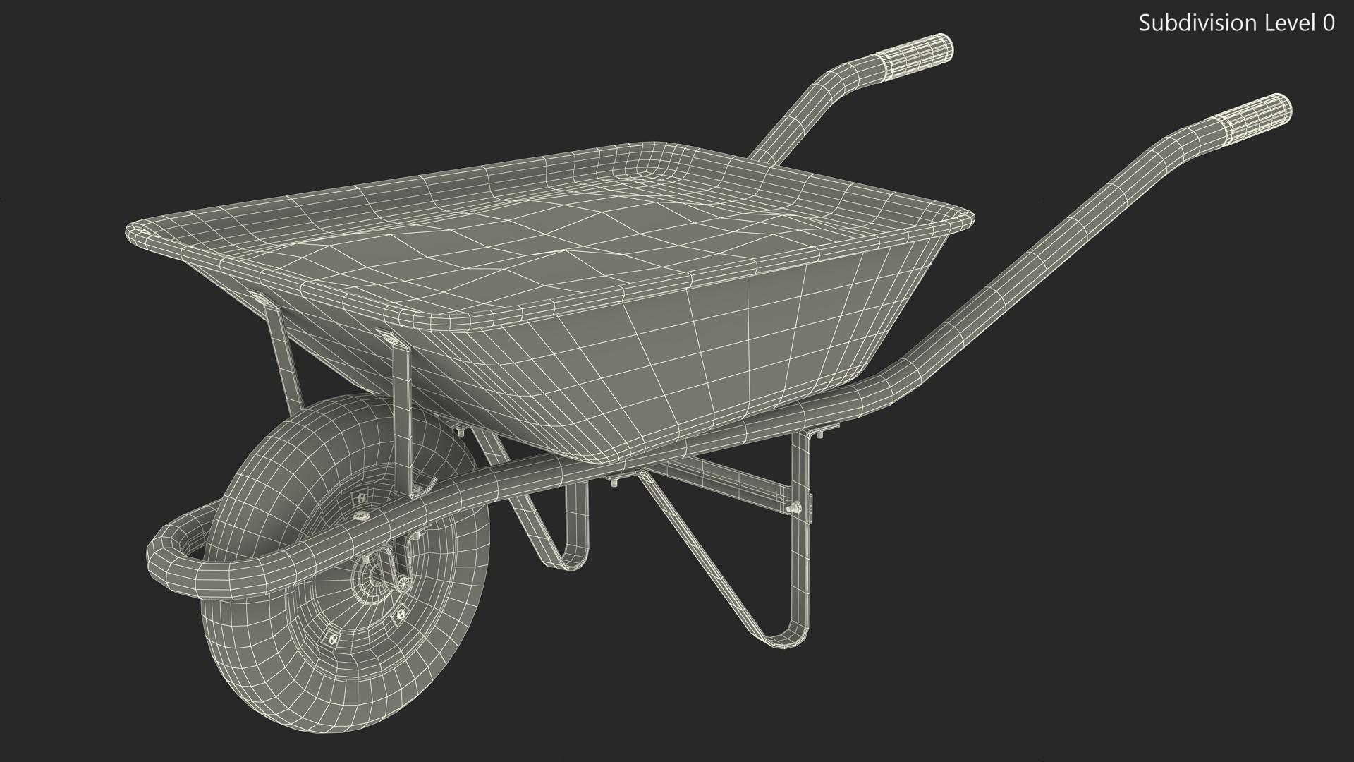 Construction Wheelbarrow Full of Cement Blue 3D model