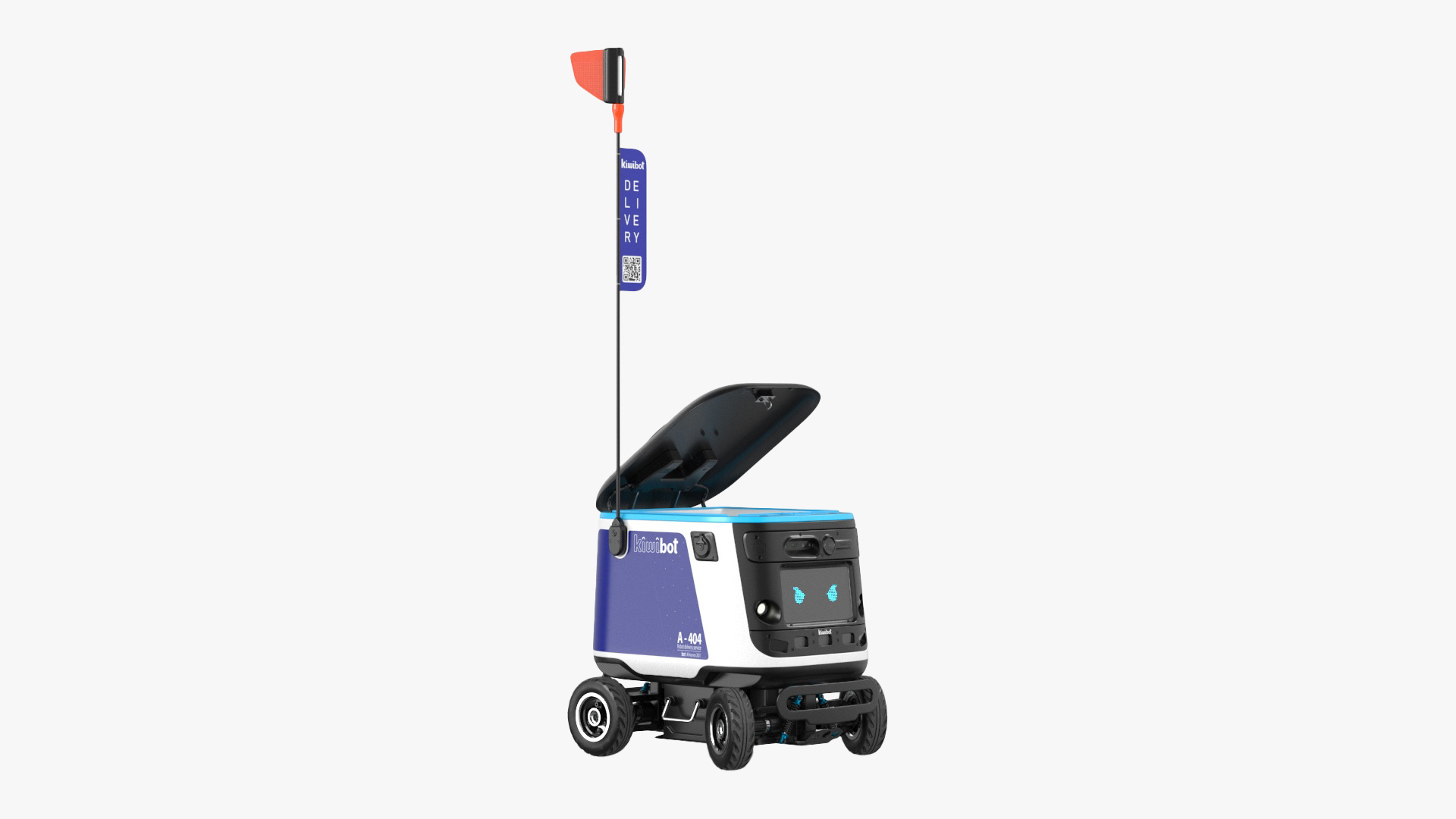 3D Blue Delivery Robot Kiwibot Rigged for Maya model