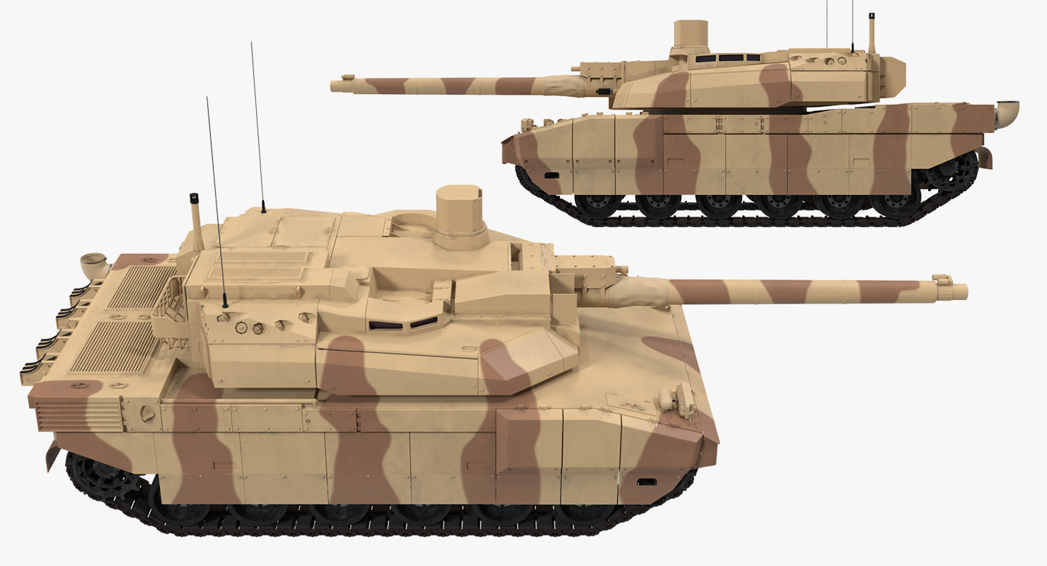 3D French Army Tank AMX 56 Leclerc Rigged model
