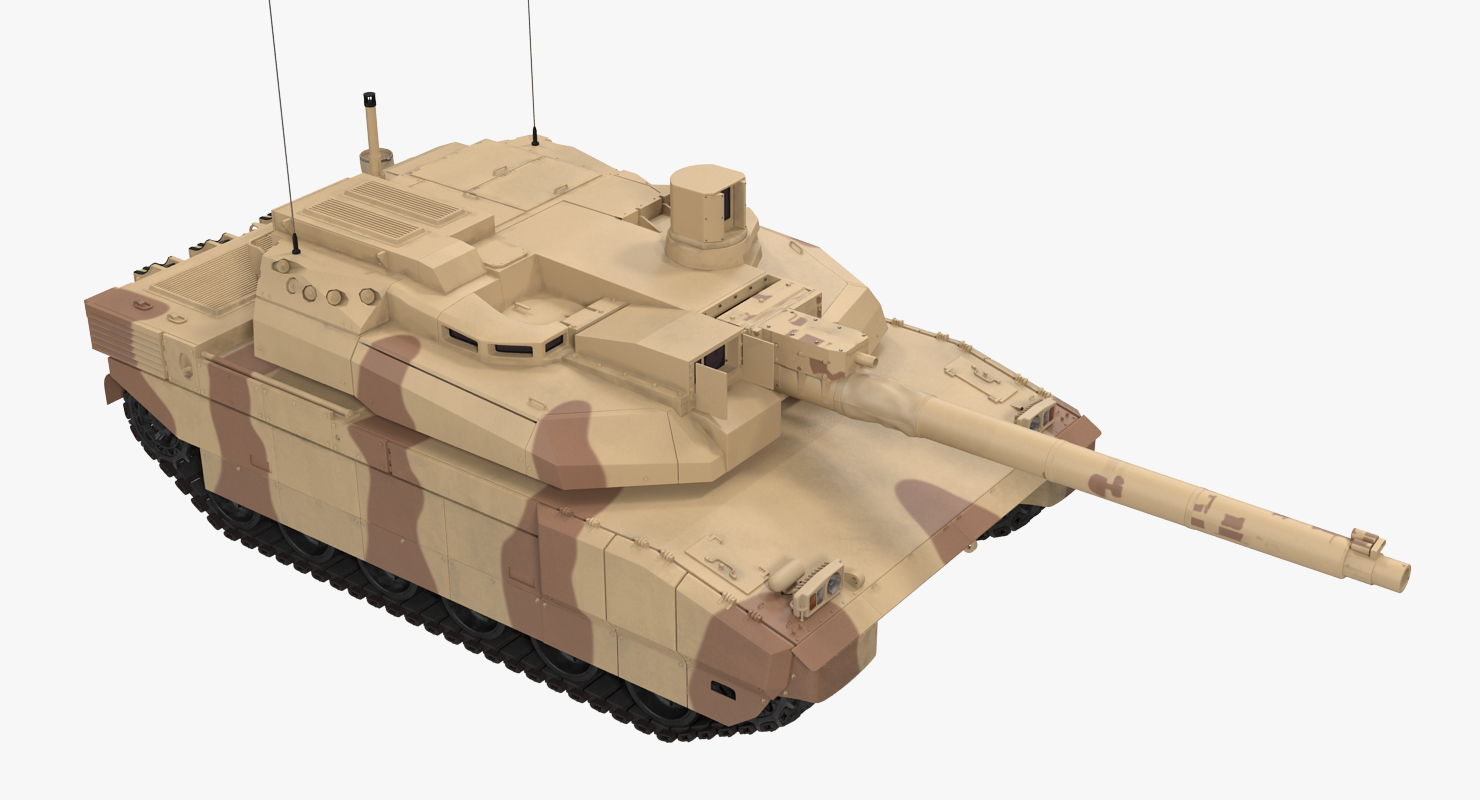 3D French Army Tank AMX 56 Leclerc Rigged model