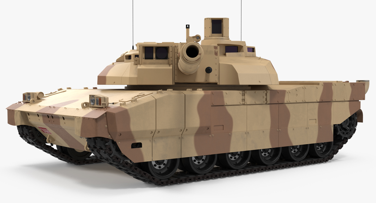 3D French Army Tank AMX 56 Leclerc Rigged model