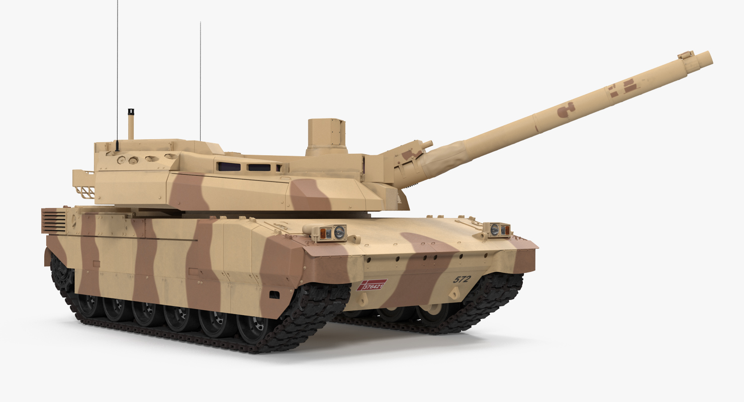 3D French Army Tank AMX 56 Leclerc Rigged model