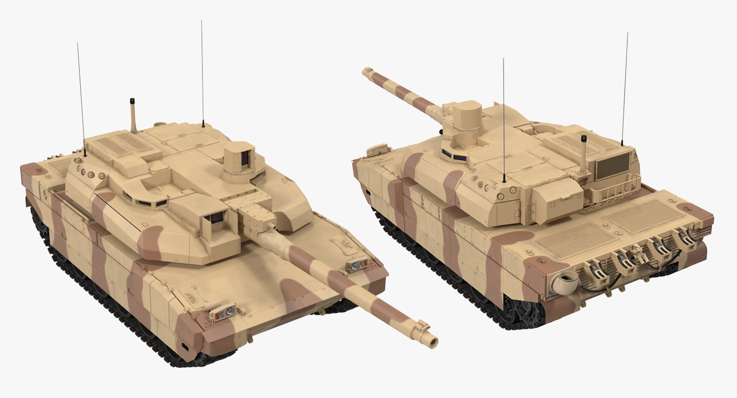 3D French Army Tank AMX 56 Leclerc Rigged model