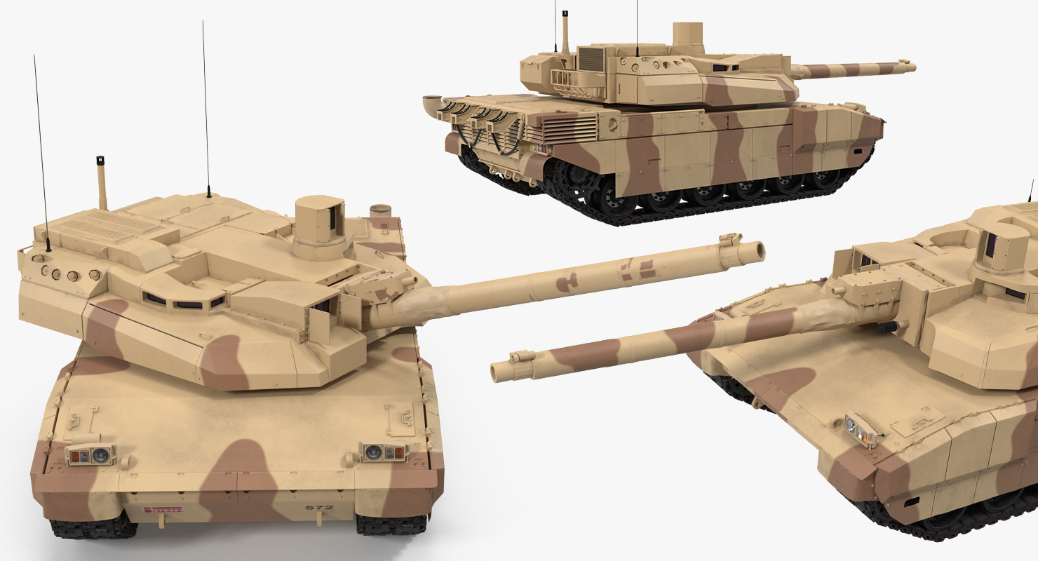 3D French Army Tank AMX 56 Leclerc Rigged model