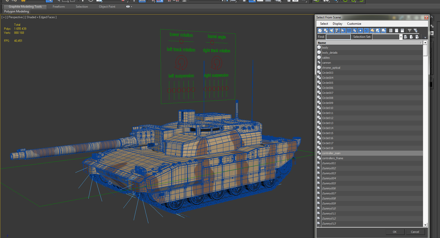3D French Army Tank AMX 56 Leclerc Rigged model
