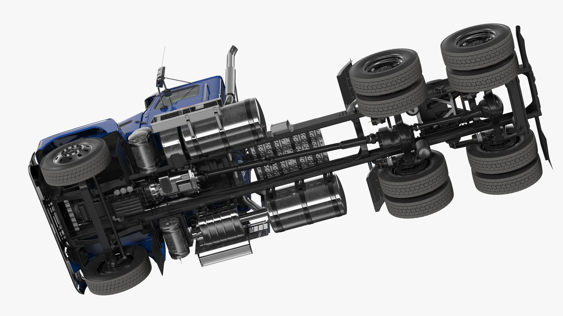 Mack Medium Duty Truck Blue Rigged 3D model