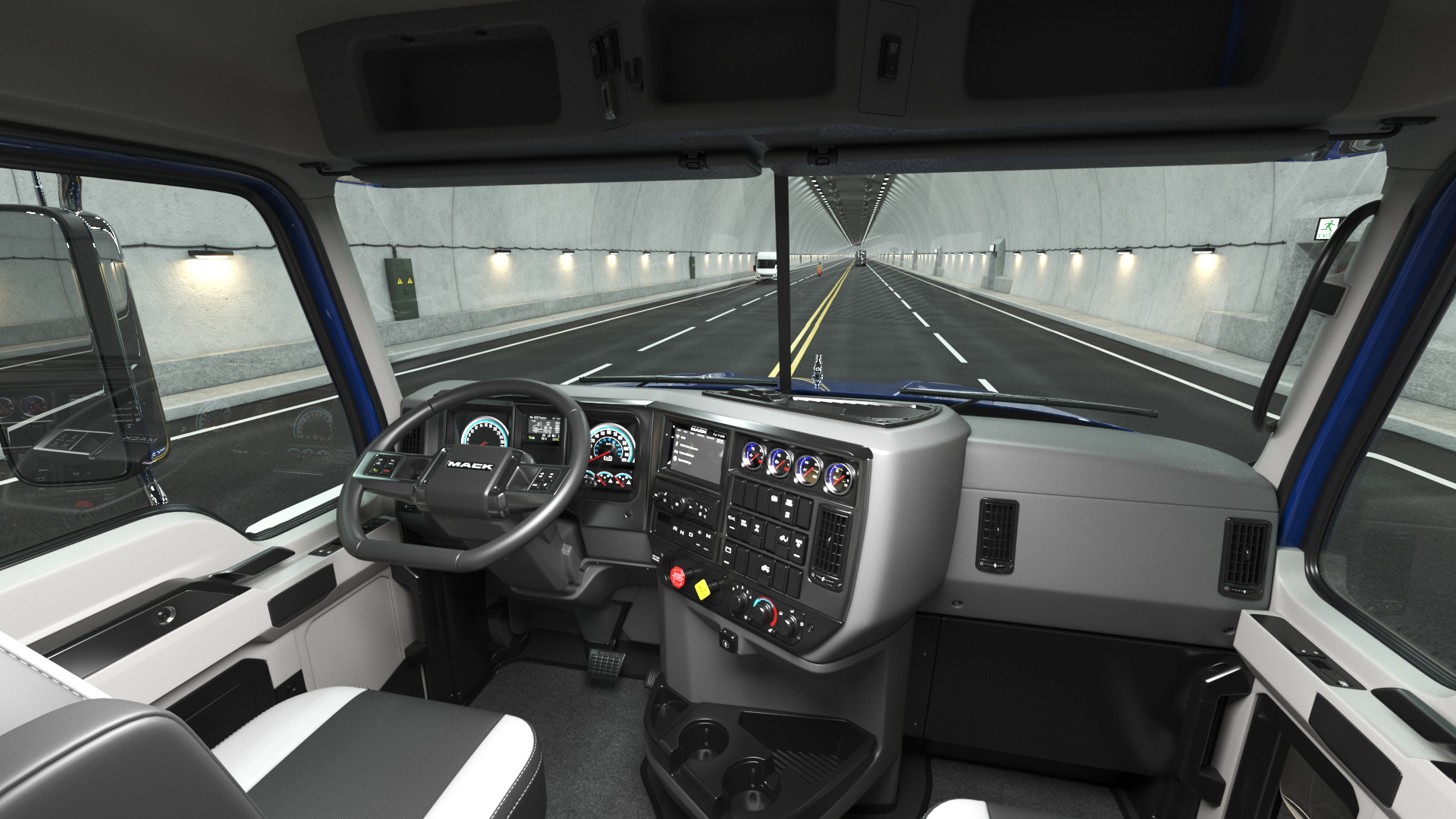 Mack Medium Duty Truck Blue Rigged 3D model