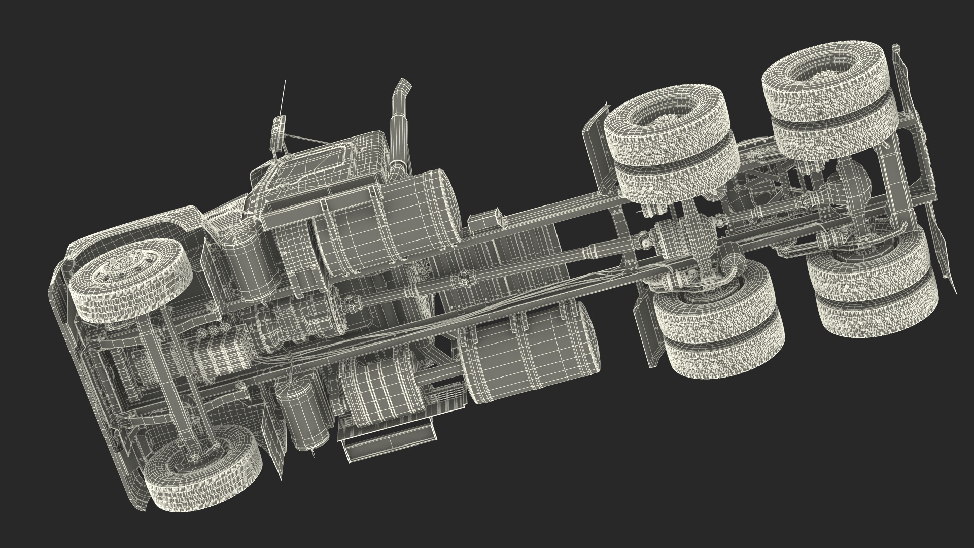 Mack Medium Duty Truck Blue Rigged 3D model
