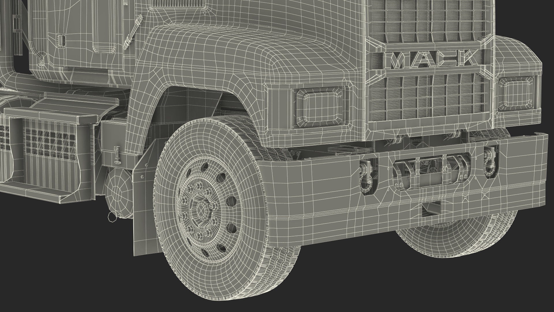 Mack Medium Duty Truck Blue Rigged 3D model