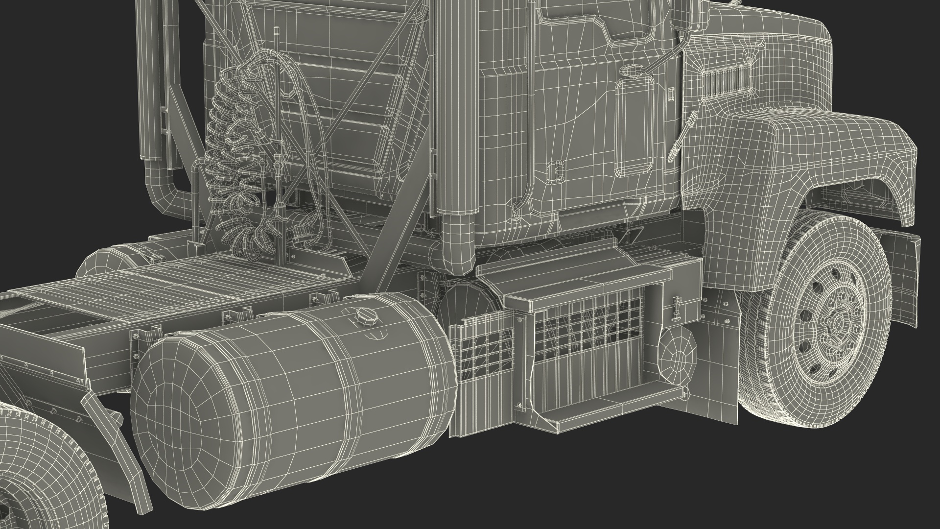 Mack Medium Duty Truck Blue Rigged 3D model