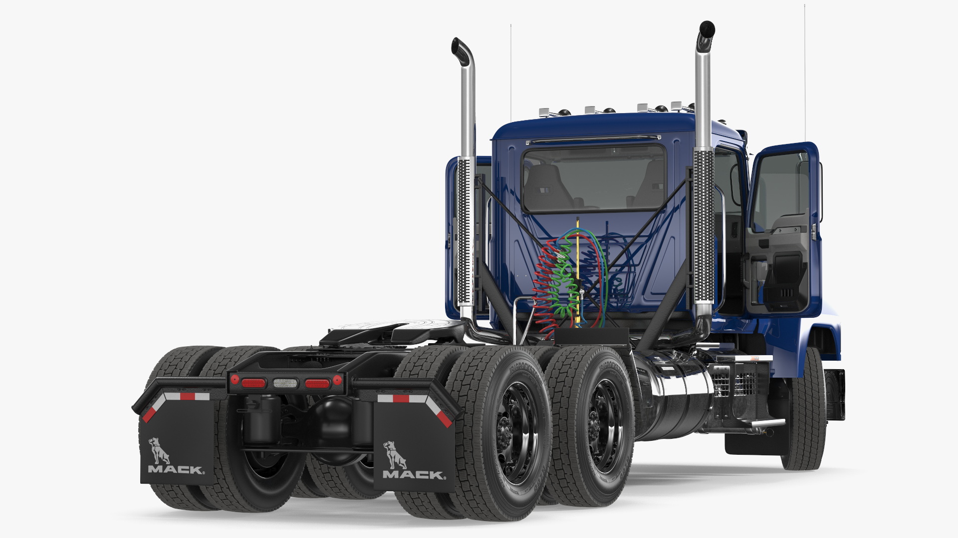 Mack Medium Duty Truck Blue Rigged 3D model