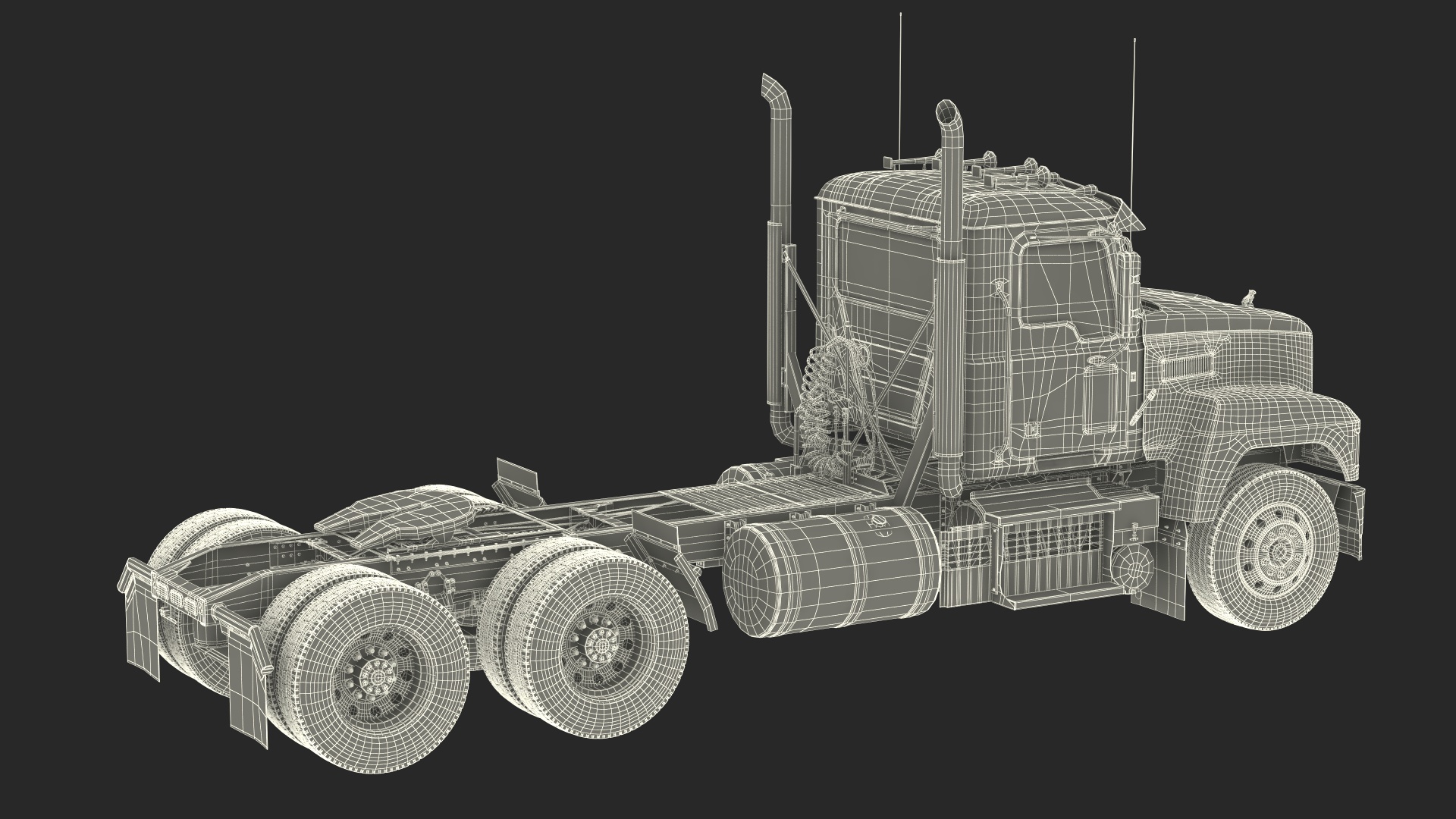 Mack Medium Duty Truck Blue Rigged 3D model