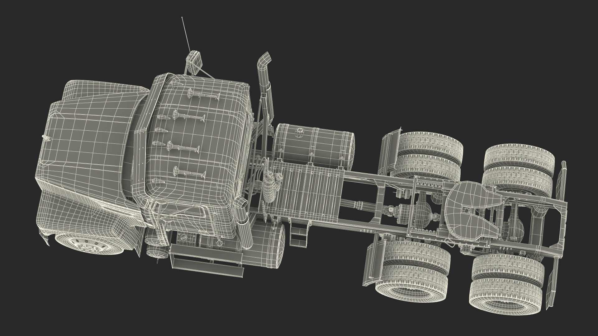 Mack Medium Duty Truck Blue Rigged 3D model