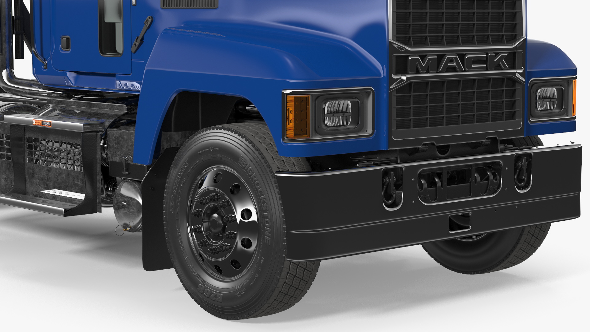 Mack Medium Duty Truck Blue Rigged 3D model
