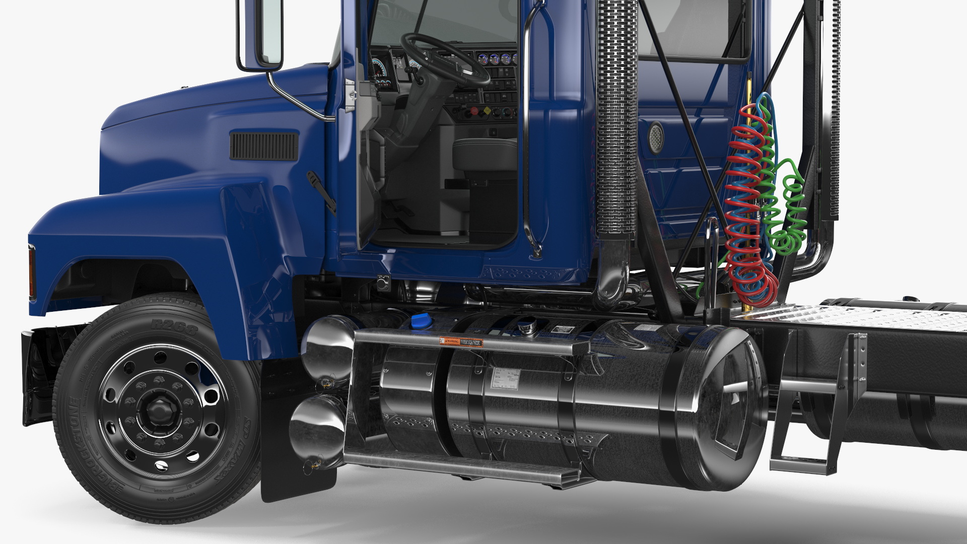 Mack Medium Duty Truck Blue Rigged 3D model